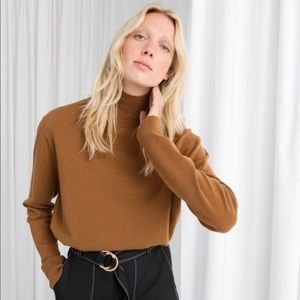 & Other Stories Brown Cashmere Turtleneck Boxy Fit